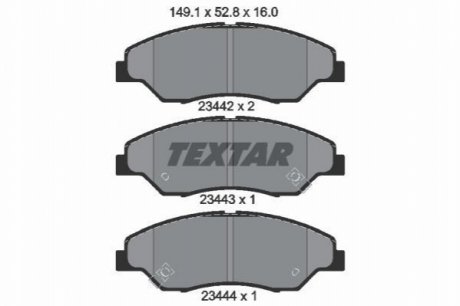 Гальмівні колодки, дискове гальмо (набір) TEXTAR 2344201 (фото 1)