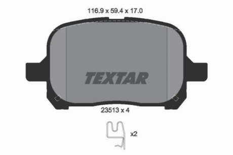 Гальмівні колодки, дискове гальмо (набір) TEXTAR 2351302 (фото 1)