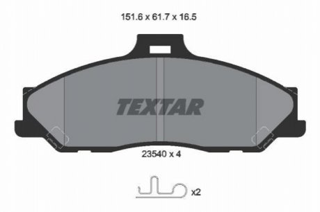 Гальмівні колодки, дискове гальмо (набір) TEXTAR 2354001 (фото 1)
