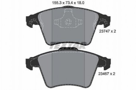 Дисковые тормозные колодки (передние) TEXTAR 2374701 (фото 1)