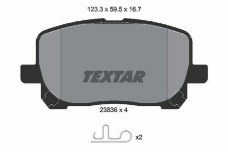 Дискові гальмівні колодки (передні) TEXTAR 2383601 (фото 1)