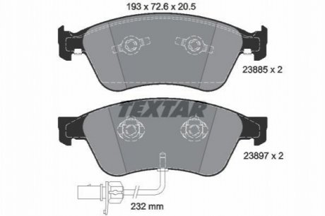 Дисковые тормозные колодки (передние) TEXTAR 2388501 (фото 1)