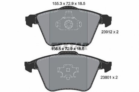 Дискові гальмівні колодки (передні) TEXTAR 2391201 (фото 1)