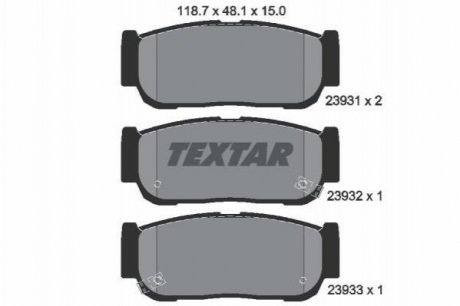 Дисковые тормозные колодки (задние) TEXTAR 2393101 (фото 1)