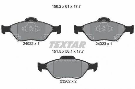 Дисковые тормозные колодки (передние) TEXTAR 2402201 (фото 1)