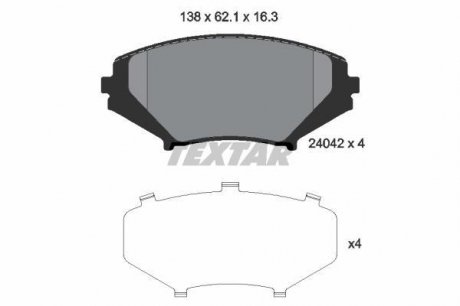 Гальмівні колодки дискові TEXTAR 2404201 (фото 1)