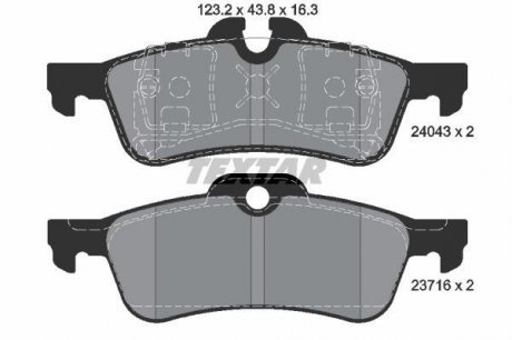 Дисковые тормозные колодки (задние) TEXTAR 2404301 (фото 1)