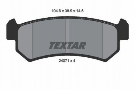 Дискові гальмівні колодки (задні) TEXTAR 2407101 (фото 1)