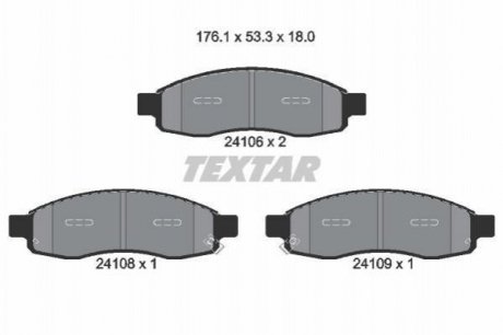 Дискові гальмівні колодки (передні) TEXTAR 2410601 (фото 1)