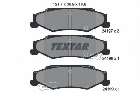 Дискові гальмівні колодки (задні) TEXTAR 2419701 (фото 1)