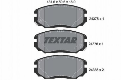 Дисковые тормозные колодки (передние) TEXTAR 2437501 (фото 1)