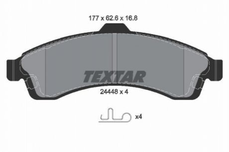 Дискові гальмівні колодки (передні) TEXTAR 2444801 (фото 1)