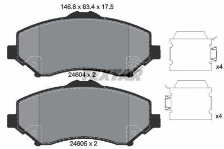 Дискові гальмівні колодки (передні) TEXTAR 2460402 (фото 1)