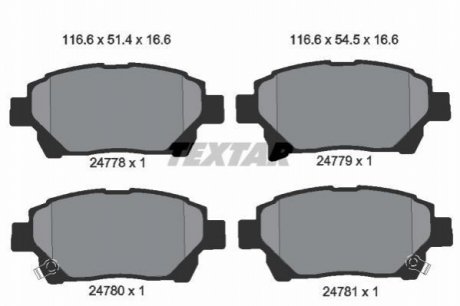Гальмівні колодки, дискове гальмо (набір) TEXTAR 2477801 (фото 1)