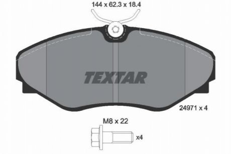Дискові гальмівні колодки (передні) TEXTAR 2497101 (фото 1)