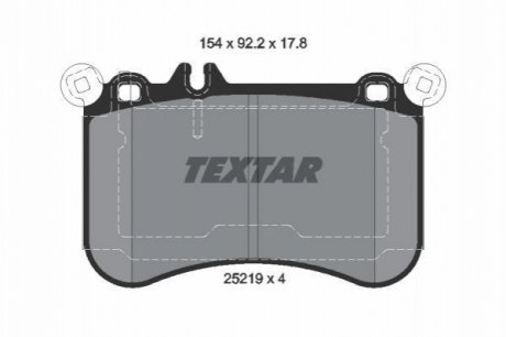 Дисковые тормозные колодки (передние) TEXTAR 2521902 (фото 1)