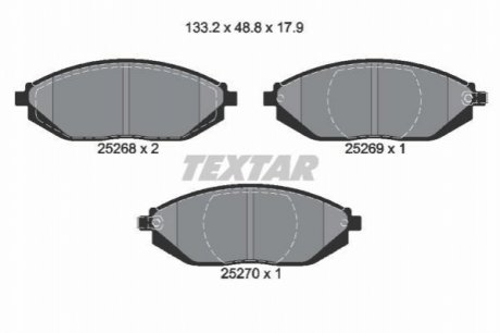 Гальмівні колодки, дискове гальмо (набір) TEXTAR 2526801 (фото 1)