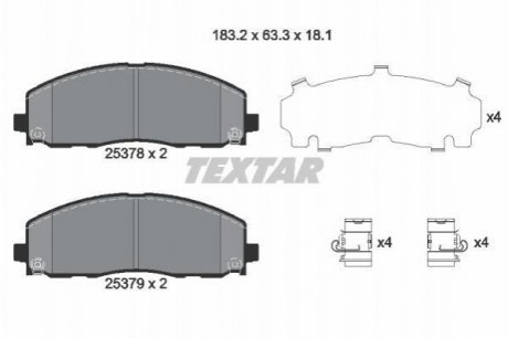Дискові гальмівні колодки (передні) TEXTAR 2537801 (фото 1)