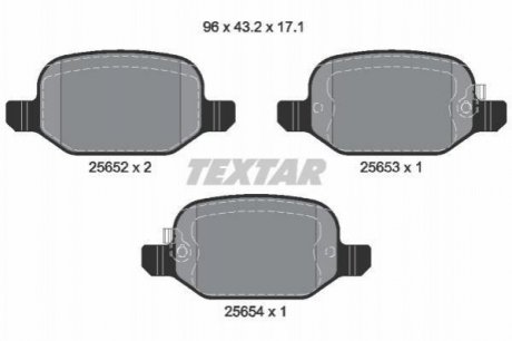 Дискові гальмівні колодки (задні) TEXTAR 2565201 (фото 1)