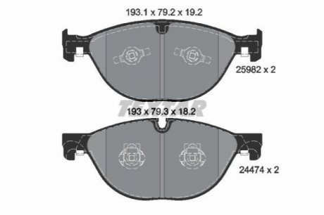 Дисковые тормозные колодки (передние) TEXTAR 2598201 (фото 1)