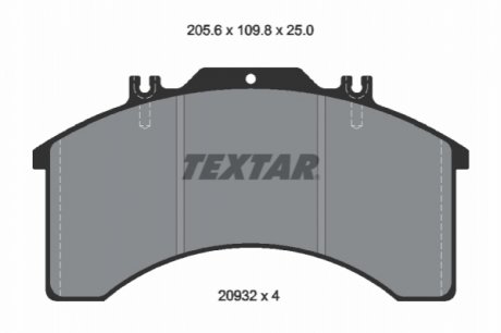 Тормозные колодки, дисковые. 29032 25,0 0 4 T3018