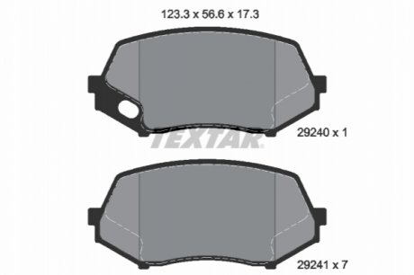 Дисковые тормозные колодки (передние) TEXTAR 29240 173 0 5 (фото 1)