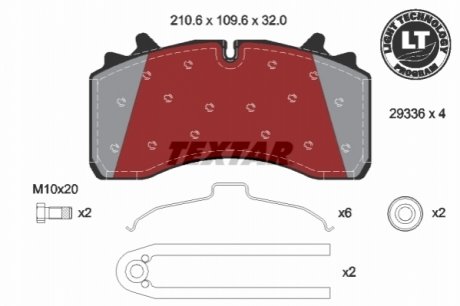 Гальмівні колодки, дискові TEXTAR 29336-31,7 1 4 T3060 (фото 1)