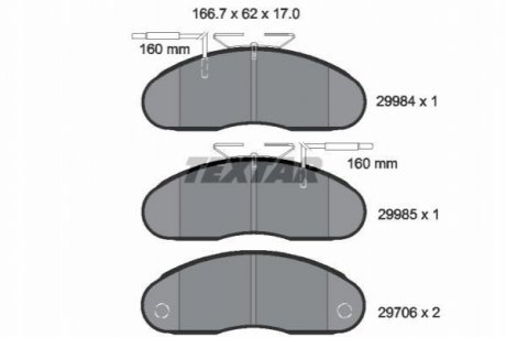 Гальмівні колодки, дискове гальмо (набір) TEXTAR 2998401 (фото 1)