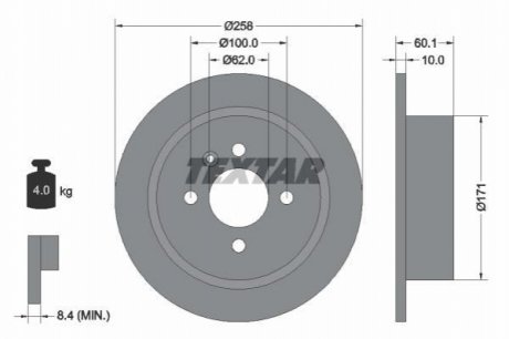 Гальмівний диск TEXTAR 92019200 (фото 1)