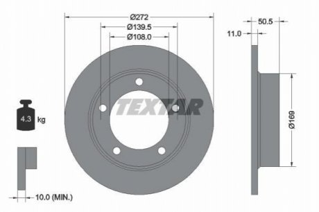 Гальмівний диск TEXTAR 92019900 (фото 1)