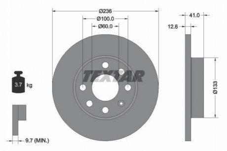 Гальмівний диск TEXTAR 92020903 (фото 1)
