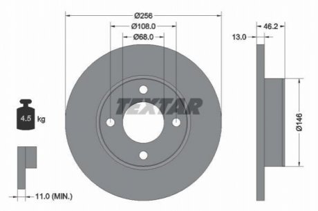 Гальмівний диск TEXTAR 92025900 (фото 1)