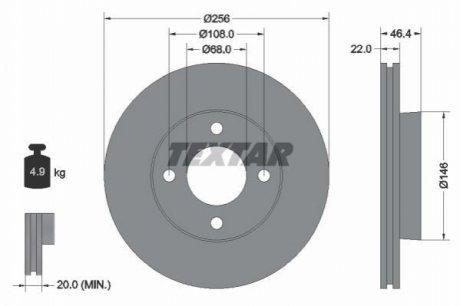 Гальмівний диск TEXTAR 92026000 (фото 1)