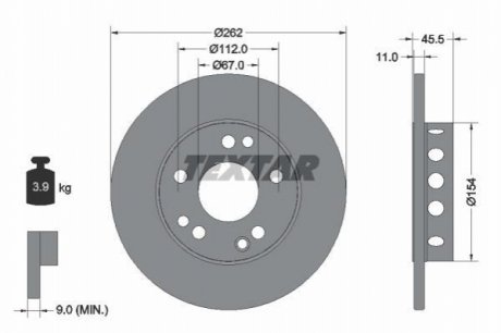 Гальмівний диск TEXTAR 92027403 (фото 1)