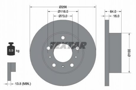 Тормозной диск TEXTAR 92034400 (фото 1)