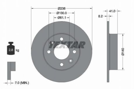Тормозной диск TEXTAR 92036003 (фото 1)