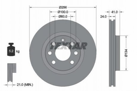 Тормозной диск (передний) TEXTAR 92039203 (фото 1)