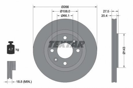 Тормозной диск TEXTAR 92048103 (фото 1)