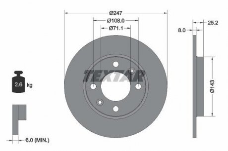 Тормозной диск TEXTAR 92055003 (фото 1)