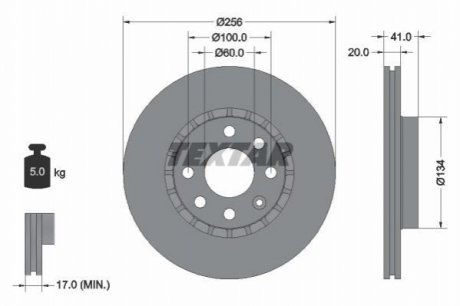 Гальмівний диск TEXTAR 92056503 (фото 1)
