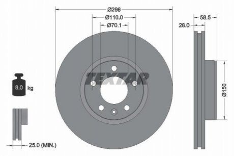 Гальмівний диск TEXTAR 92057700 (фото 1)