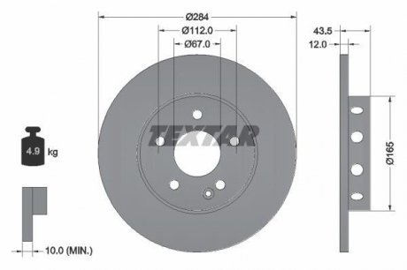 Гальмівний диск TEXTAR 92059303 (фото 1)