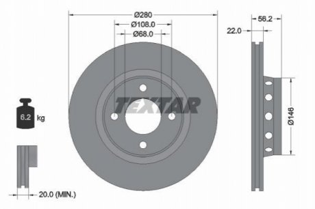 Гальмівний диск TEXTAR 92060600 (фото 1)
