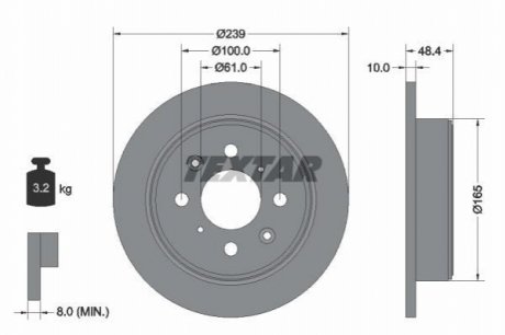 Гальмівний диск TEXTAR 92060800 (фото 1)