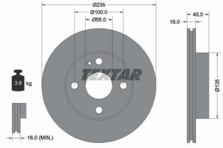 Гальмівний диск TEXTAR 92061500 (фото 1)