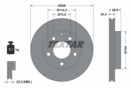 Тормозной диск TEXTAR 92062000 (фото 1)