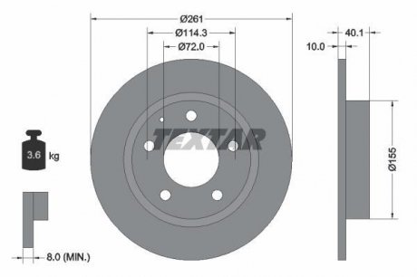 Тормозной диск TEXTAR 92062100 (фото 1)