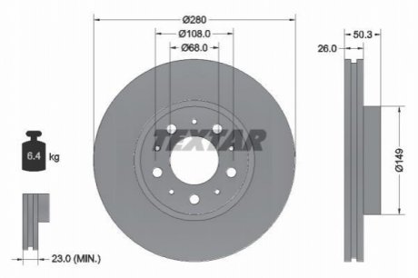 Гальмівний диск TEXTAR 92066703 (фото 1)