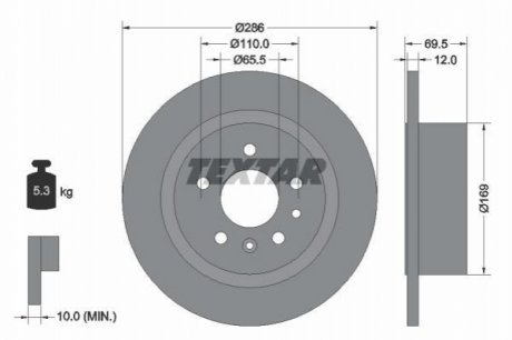 Гальмівний диск TEXTAR 92067003 (фото 1)