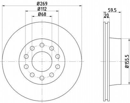 Гальмівний диск (задній) TEXTAR 92068400 (фото 1)